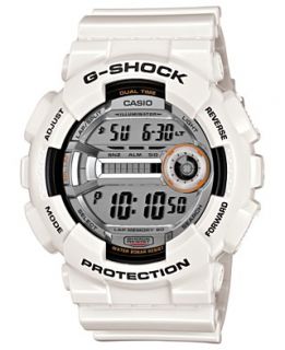 Shock Watch, Mens Digital White Resin Strap 51x55mm GD110 7