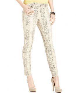 DKNY Jeans, Skinny Printed Jeggings, Python Print Wash   Womens Jeans