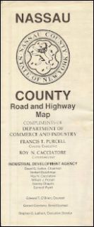 1986 Road Map Nassau County Long Island New York