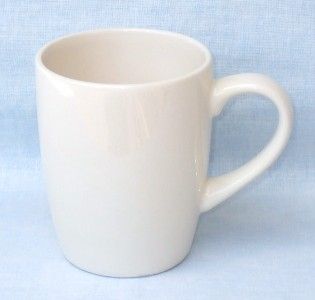 Manteno White 14 oz Stoneware Coffee Mugs Set of 4