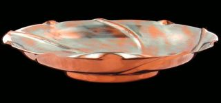 Vintage Peter Manzoni Hand Wrought Arts Crafts Copper Silverwash Bowl