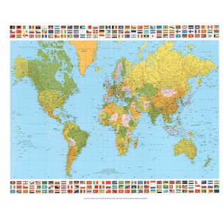Map of The World Poster Flags Classroom Teacher Aide