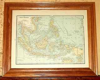 Indonesia Authentic Antique Map East Indies Genuine 123 Years Old Made
