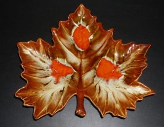 Dryden Pottery Maple Leaf Serving Dish Great Condition