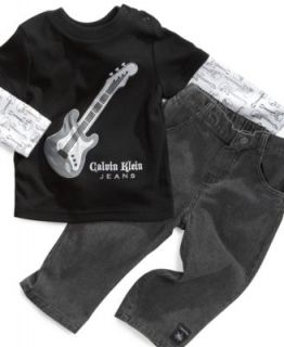 Calvin Klein Baby Set, Baby Boys Shirt and Denim Pants   Kids