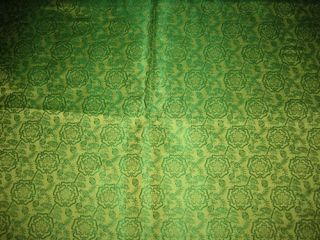 Pure Silk Brocade Fabric Green 44