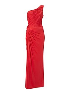 Biba Asymmetric one shoulder maxi dress London Red   
