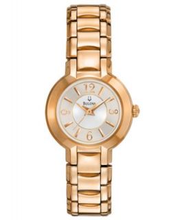 Bulova Watch, Womens Diamond Accent Rose Gold Tone Stainless Steel