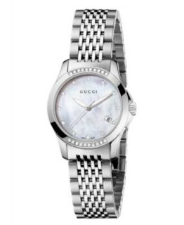 Gucci Watch, Womens Swiss G Timeless Diamond (1/8 ct. t.w.) Stainless