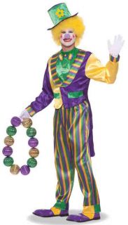 Mardi Gras Carnivale Clown Adult Male Costume New