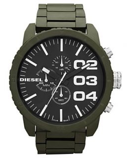 Diesel Watch, Chronograph Green Tone Stainless Steel Bracelet 66x57mm