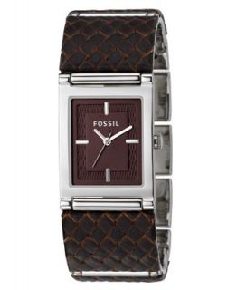 Fossil Watch, Womens Brown Braided Leather Strap 28mm ES2311