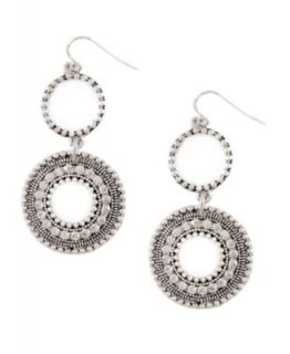 Jessica Simpson Necklace, Silver tone Circle Drop   Fashion Jewelry
