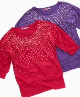 Epic Threads Kids Shirt, Girls Long Sleeve Scatter Sequin Top