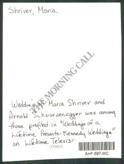 MC Photo ahf 597 Arnold Schwarzenegger Maria Shriver Wedding