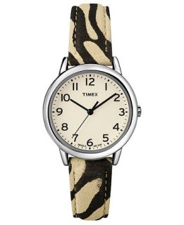 Timex Watch, Womens Zebra Pattern Leather Strap 30mm T2N967UM   All