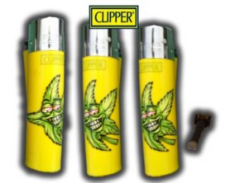 Pipe / Cigarette Lighter   Cool Yellow Marijuana / Cannabis Face