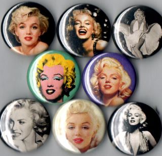 Marilyn Monroe 8 Pins Buttons Badges Photo New