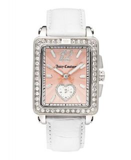 Juicy Couture Watch, Womens Pedigree White Croc Embossed Leather