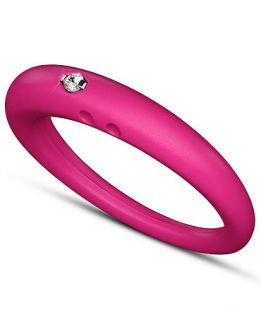 DUEPUNTI Silver and Silicone Ring, Diamond Accent Fuchsia Ring   Rings