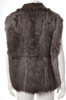 Andrew Mark Charcoal Dusk Lambswool Fur Suede Cozy Vest Sz Large