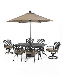 Grove Hill Outdoor Patio Furniture, 7 Piece Set (72 x 38 Dining