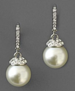 Carolee Earrings, Glass Pearl Linear Teardrop Earrings   Fashion