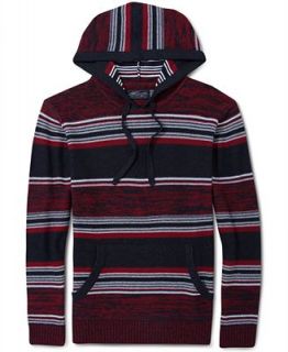 Retrofit Hooded Sweater, Mixed Yarn Stripe Pullover