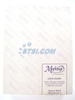 Markings Lock Diary Journal 384 Pages 4631 8 STSI