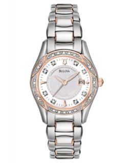 Bulova Watch, Womens Chronograph Diamond (1/10 ct. t.w.) Two Tone