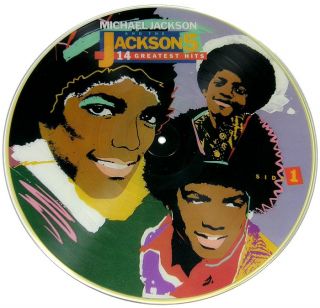 MICHAEL JACKSON / THE JACKSON 5 ~ 1984 MOTOWN PICTURE DISC LP w GLOVE