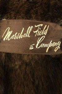 MARSHALL FIELD & CO genuine mink fur lined wool tweed jacket coat L