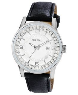 Breil Watch, Womens Black Leather Strap 41mm TW1153   All Watches