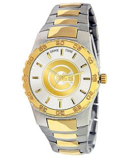 Game Time Watch, Mens Chicago Cubs Two Tone Stainless Steel Bracelet