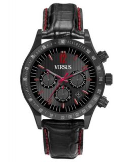 Versus by Versace Watch, Unisex Chronograph Cosmopolitan Black Leather