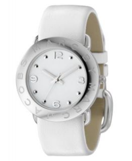 Marc by Marc Jacobs Watch, Womens Black Printed White Leather Strap
