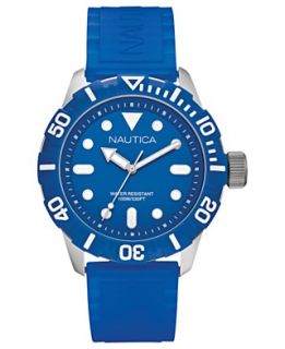 Nautica Watch, Unisex Blue Silicone Strap 44mm N09601G