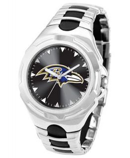 Game Time Watch, Mens Baltimore Ravens Black Rubber and Stainless