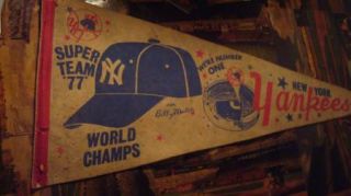 Yankees Pennant Billy Martin Vintage RARE WS 1977