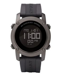 Burberry Watch, Mens Digital Gray Rubber Strap 44mm BU7715