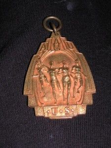 Old Vintage aau U s Track Field Gold Dieges Clust Medal