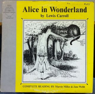 LEWIS CARROLL alice in wonderland LP VG+ J 1633 Talking Book 16 Rpm
