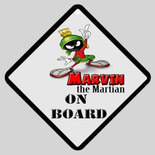 New Hot Marvin The Martian on Board Car Window Sign