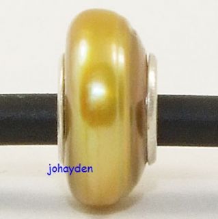925 Silver Gold Freshwater Pearl European Bead Charm F