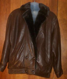 Marvin Richards Brown Leather w Faux Fur Lining Jacket