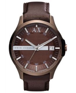 GUESS Watch, Mens Chronograph Brown Croc Embossed Leather Strap 46mm