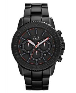 Armani Exchange Watch, Mens Chronograph Black Aluminum Bracelet