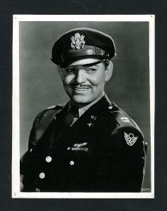 Vintage Clark Gable Studio Portrait 1940s Handsome Guy in Uniform