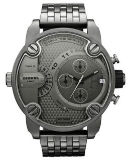 Diesel Watch, Mens Gunmetal Ion Plated Stainless Steel Bracelet 51mm