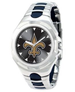 Game Time Watch, Mens New Orleans Saints Black Rubber and Stainless